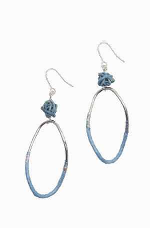 CICLE BOBBIN EARRING [BLUE]