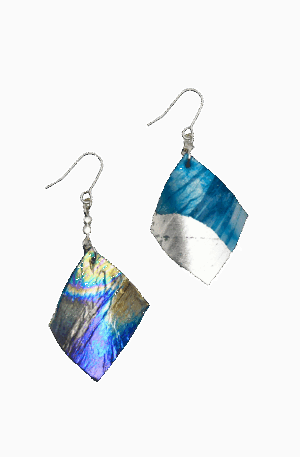 SQUERE EARRING [BLUE-SILVER]