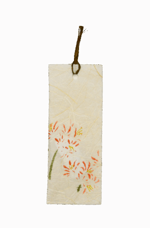 手染めしおり　ヒガンバナ