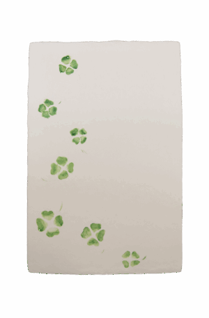 手染めはがき　クローバー