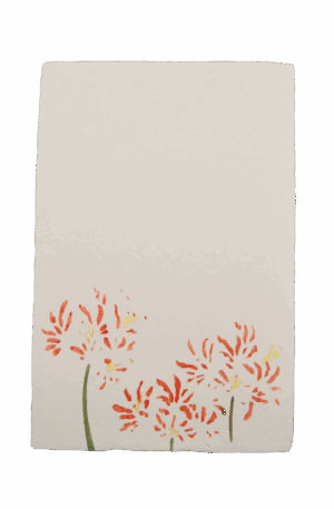 手染めはがき　彼岸花