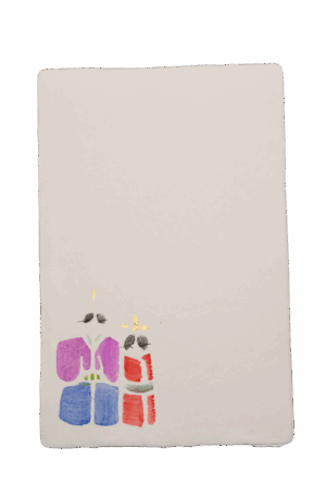 手染めはがき　立ち雛