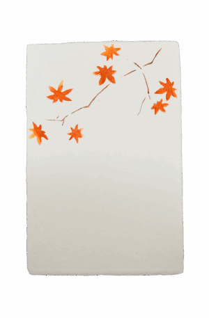 手染めはがき　山もみじ