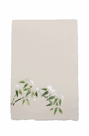 手染めはがき　雪持ち笹