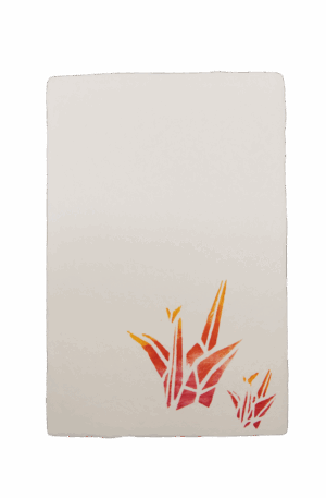 手染めはがき　鶴